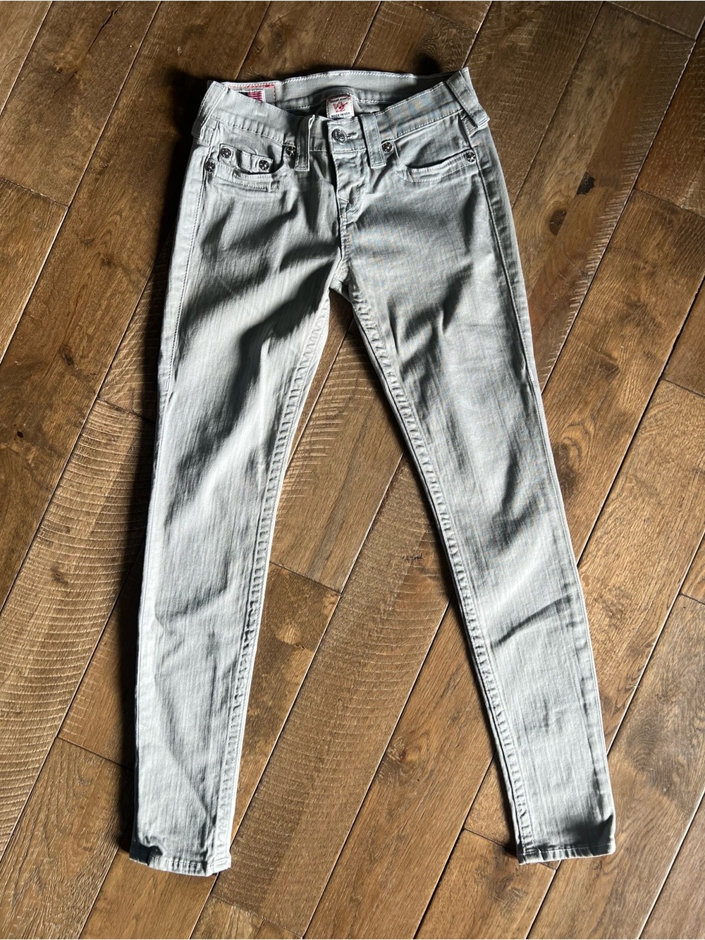 True Religion Light Gray Skinny Jeans with Stretch